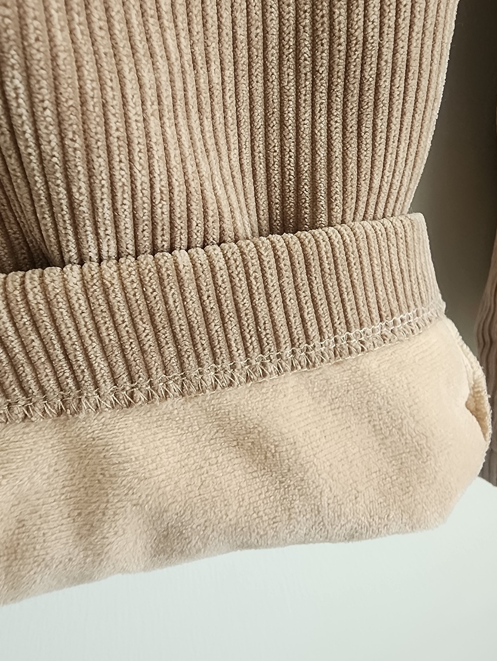 Fleece Lined Corduroy Pants High Waist Wide Leg Tan M Dazy Camel Academia Preppy - Picture 5 of 10